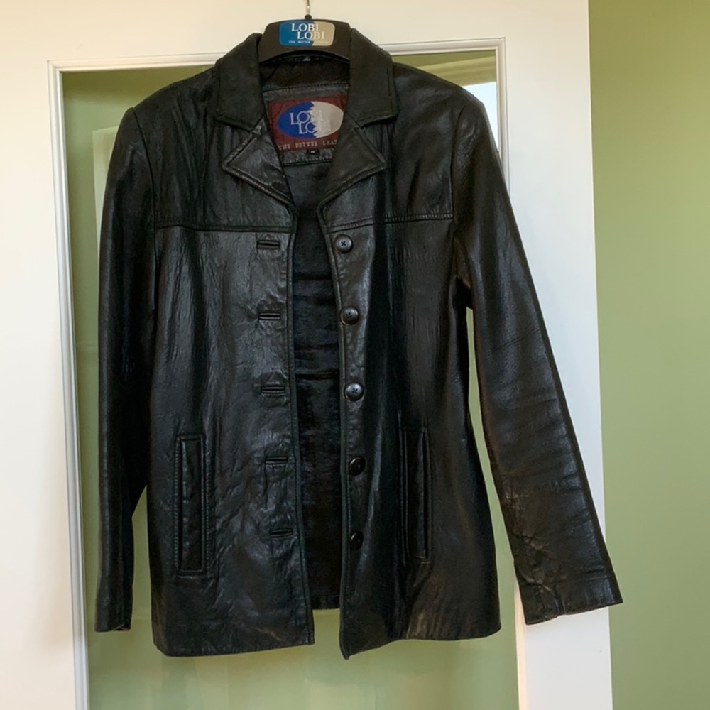 Black leather jacket